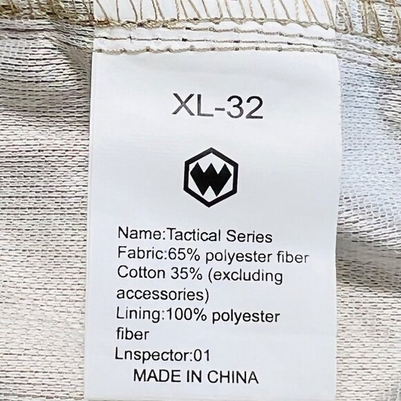 Flexcamo Tactical Series Men's Stretch Elastic Waist Beige Cargo Pants XL-32 NWT - Picture 6 of 12